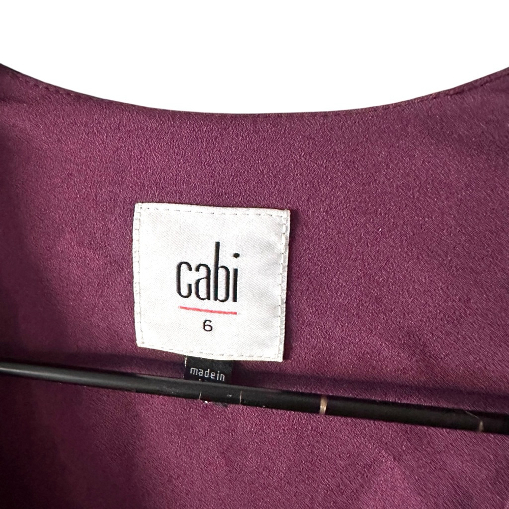 Cabi Purple Blue Paisley Midi Wrap Dress Size 6 - Picture 6 of 10